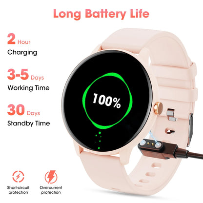 Smart Watch, Touch Display Fitness Tracker with Sport Modes, Smartwatch with IP68 Waterproof, Step Counter Watch for Android (Pink) - Smarty Pick Deals