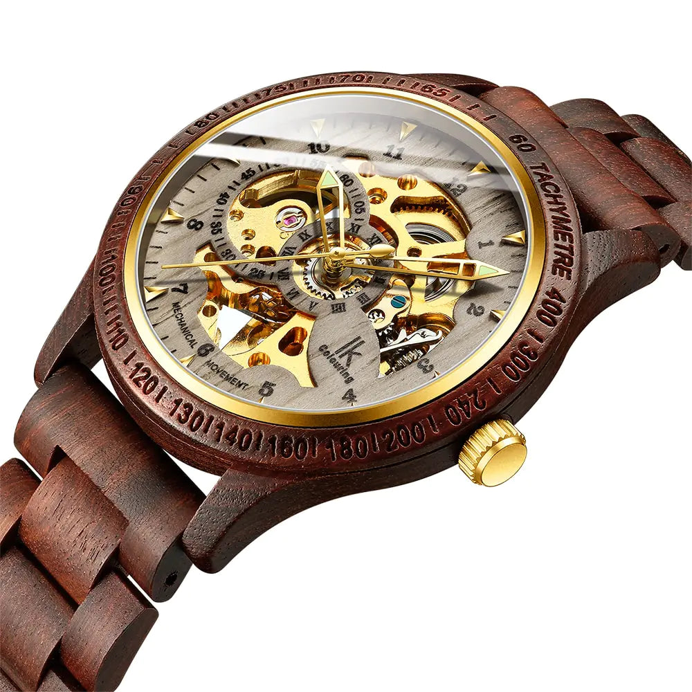 Classic Fashion Wooden Men Automatic Mechanical Watch Wooden Strap - Smarty Pick Deals