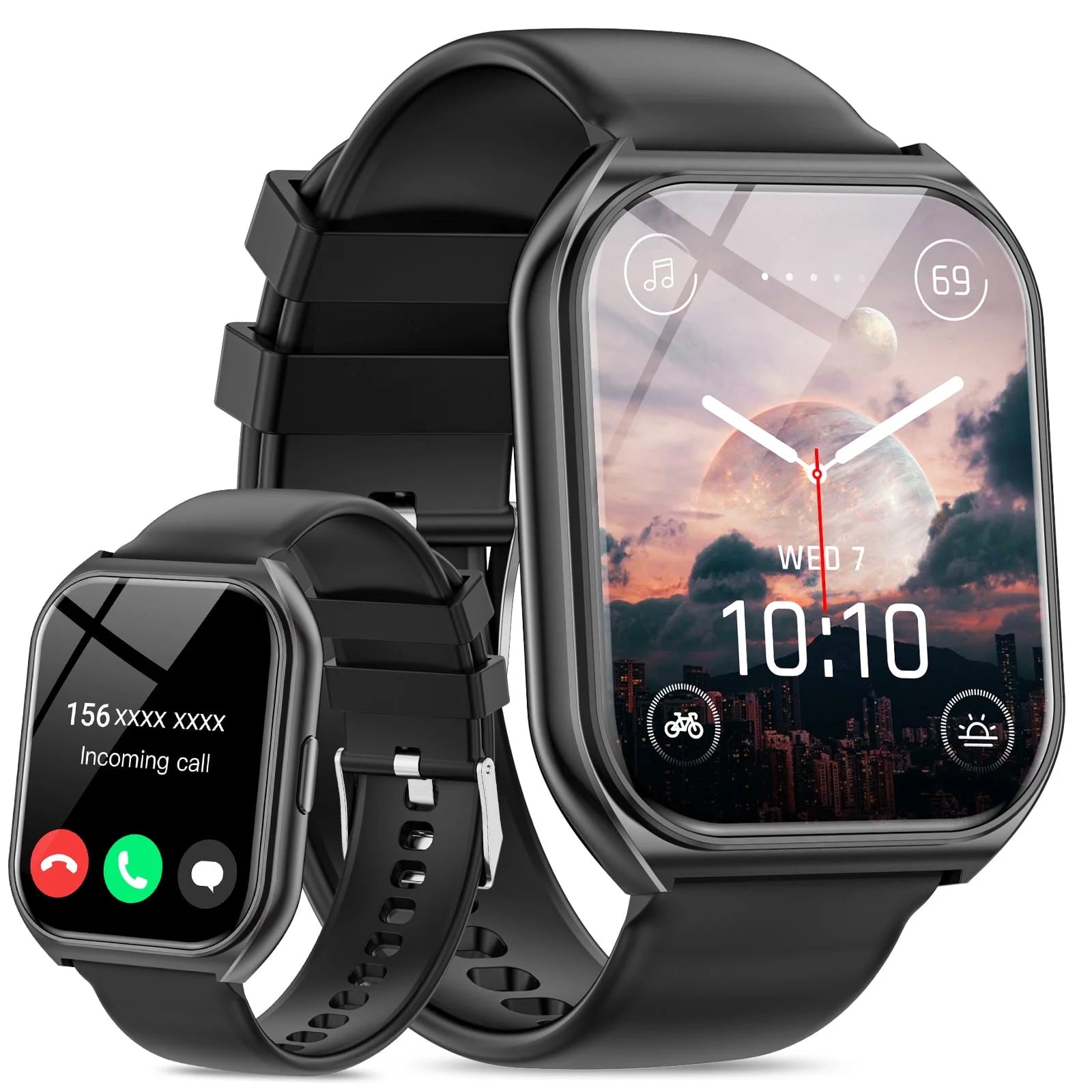 1.85-Inch Smart Watch for Men Women IP67 Waterproof Sports Smart Watch for Android Black - Smarty Pick Deals