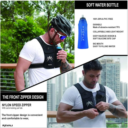 Reflective Running Vests with 500Ml Hydration Bottle, Adjustable Waistband & Breathable Material, Chest Pack Gear Phone Holder for Running, Men & Women - Smarty Pick Deals