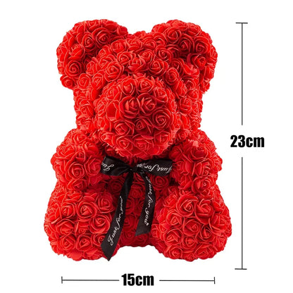 Rose Bear Artificial Flowers With LED Light Gift Box Girlfriend Valentine Gift - Smarty Pick Deals